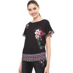 Desigual Medoc Bluzka Czarny. Czarne bluzki damskie Desigual, s, z elastanu. Za 240,95 zł.