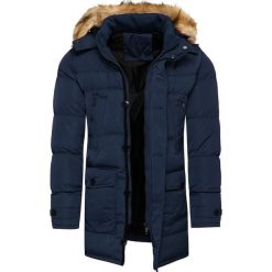 Kurtka męska parka z kapturem granatowa Recea. Kurtki męskie Recea, na zimę, xl, bez wzorów, z kapturem. Za 249,99 zł.