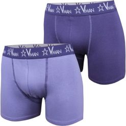 Dwupak męskich bokserek VIANIA Vman Blue Violet. Niebieskie bokserki męskie marki Viania, z dzianiny. Za 41,99 zł.