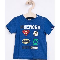 Blukids - T-shirt dziecięcy 74-98 cm. Niebieskie t-shirty chłopięce Blukids, z nadrukiem, z bawełny, bez rękawów. W wyprzedaży za 24,90 zł.
