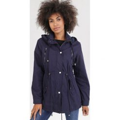 Granatowa Parka Isirorin. Niebieskie płaszcze damskie Born2be, xl, bez wzorów, krótkie, bez kaptura. Za 169,99 zł.