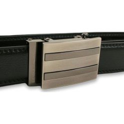 Czarny Pasek ze SKÓRY, Automatyczna Klamra - Do 125 cm - Paolo Scali, Męski PSPSC0056. Czarne paski męskie w paski, z jeansu, wizytowe. Za 69,00 zł.