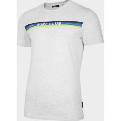 T-shirt męski TSM608 - biały melanż - Outhorn. Białe koszulki męskie Outhorn, m, bez wzorów, z dzianiny, bez kołnierzyka. Za 39,99 zł.