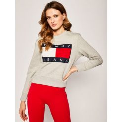 Bluza Tommy Jeans Essential DW0DW07414. Szare bluzy damskie Tommy Jeans, xl, bez wzorów, z bawełny, bez rękawów, bez kaptura. W wyprzedaży za 419,00 zł.