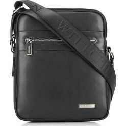 Torba 88-4U-203-1. Czarne listonoszki męskie Wittchen, w paski, z nylonu, klasyczne, małe. Za 429,00 zł.