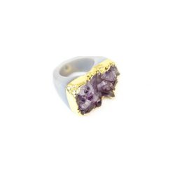 InspiRING Ametyst 1/4 Złoto rozmiar 15. Fioletowe pierścionki damskie Brazi druse jewelry, z ametystem, złote. Za 320,00 zł.