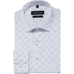 Koszula SIMONE KDBS000424 slim. Białe koszule męskie Giacomo Conti, m, bez wzorów, z bawełny, klasyczne, z włoskim kołnierzykiem, z długim rękawem. Za 199,00 zł.