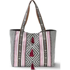 Torba plażowa shopper bonprix czarno-biało-czerwony klonowy. Czarne torby plażowe bonprix. Za 74,99 zł.
