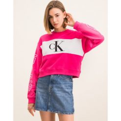 Bluza Calvin Klein Jeans J20J212980. Czarne bluzy damskie Calvin Klein Jeans, l, bez wzorów, z bawełny, bez rękawów, bez kaptura. W wyprzedaży za 269,00 zł.