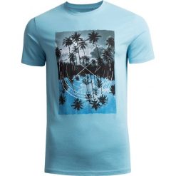 T-shirt męski TSM617 - jasny niebieski - Outhorn. Niebieskie koszulki męskie Outhorn, m, bez wzorów, bez kołnierzyka, bez rękawów. W wyprzedaży za 39,99 zł.