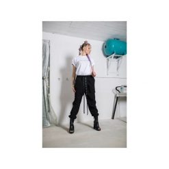 Black Enve Joggers. Czarne spodnie damskie Rest_factory, s, z satyny. Za 219,00 zł.