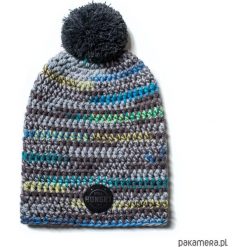 Czapka dziana KRAFF GREY BLUE FUN handmade. Niebieskie czapki damskie marki Pakamera, z aplikacjami, z dzianiny. Za 119,00 zł.