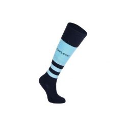 SKARPETY sportowe do RUGBY R500 damskie. Niebieskie skarpetki damskie OFFLOAD, bez wzorów, z elastanu. Za 24,99 zł.