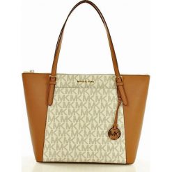 Logowana torebka shopper bag MICHAEL KORS VANILLA/ ACRN. Białe kuferki damskie Michael Kors. Za 1199,00 zł.