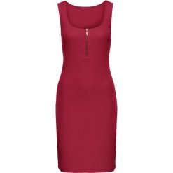 Sukienki: Sukienka shirtowa w prążek bonprix pomarańczowo-czerwony