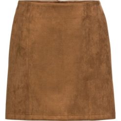 Spódnica ze sztucznej skóry welurowej bonprix koniakowy. Pomarańczowe spódniczki damskie bonprix, ze skóry, krótkie, mini. Za 89,99 zł.