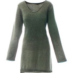 Sweter - 115-2720 MILI. Szare swetry damskie Unisono, uniwersalny, bez wzorów, z wiskozy, glamour, bez rękawów, bez kaptura. Za 49,00 zł.