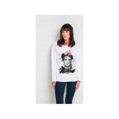 Bluzy damskie: FRIDA PAINTED bluza oversize biała