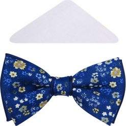Granatowa muszka męska w kwiatki A155. Muszki męskie Modini Moda Męska, na co dzień, w kwiaty, z tkaniny, eleganckie. Za 49,50 zł.