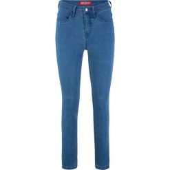 Bardzo miękkie dżinsy z wysoką talią SLIM bonprix jasnoniebieski. Niebieskie jeansy damskie bonprix, bez wzorów, z jeansu. Za 84,99 zł.