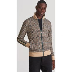 Rozpinana bluza ze stójką - Beżowy. Brązowe bluzy męskie Reserved, xl, bez wzorów, ze stójką, bez rękawów, bez kaptura. Za 159,99 zł.