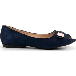 Niebieskie Baleriny Open Toe Vinceza. Niebieskie baleriny damskie Vinceza, bez wzorów, bez obcasa, na płaskiej podeszwie. Za 79,00 zł.