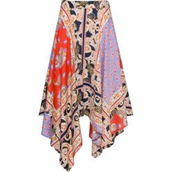 Spódnica satynowa bonprix ciemnoniebieski "paisley". Niebieskie spódniczki damskie bonprix, bez wzorów, z satyny, asymetryczne. Za 79,99 zł.
