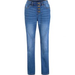 Dżinsy BOYFRIEND ze stretchem, z wygodnym paskiem w talii bonprix niebieski "stone”. Niebieskie jeansy damskie bonprix, z jeansu. Za 109,99 zł.
