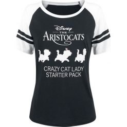 Aristocats Crazy Cat Lady Koszulka damska czarny/biały. Czarne koszulki damskie marki Aristocats, xxl, z nadrukiem, bez kołnierzyka, bez rękawów. Za 62,90 zł.