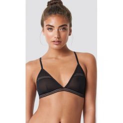 NA-KD Lingerie Siateczkowy biustonosz w paski - Black. Czarne biustonosze NA-KD Lingerie, w paski. W wyprzedaży za 30,47 zł.