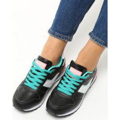 Czarno-Miętowe Buty Sportowe Mennis. Czarne buty sportowe damskie marki Born2be, z materiału. Za 69,99 zł.