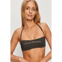 Emporio Armani - Biustonosz kąpielowy. Czarne stroje kąpielowe damskie Emporio Armani, s, bez wzorów, z elastanu. Za 279,90 zł.