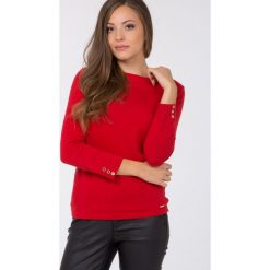 Swetry damskie: Sweter z prążkowanym dekoltem