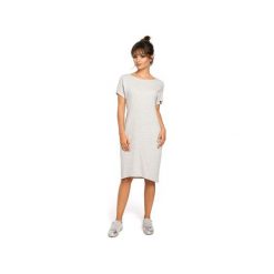 B050 Luźna sukienka midi z kieszeniami. Białe sukienki damskie BE, na co dzień, xl, bez wzorów, bez kołnierzyka, bez rękawów, midi. Za 145,00 zł.