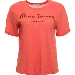 Pepe Jeans T-shirt damski Victoria XS pomarańczowy. Pomarańczowe koszulki damskie Pepe Jeans, xs, bez wzorów, z jeansu, bez kołnierzyka. Za 189,00 zł.