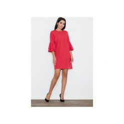 Sukienka M564 Czerwona. Czerwone sukienki damskie FIGL, na imprezę, xl, bez wzorów, eleganckie, z falbankami, bez rękawów. Za 159,00 zł.