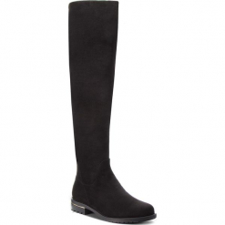 Muszkieterki JENNY FAIRY - WYL1616-1 Black. Czarne buty zimowe damskie marki Jenny Fairy, z materiału, na obcasie. W wyprzedaży za 139,99 zł.