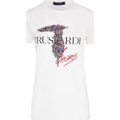T-shirt Trussardi Jeans. Niebieskie koszulki damskie xs, z jeansu. Za 99,00 zł.