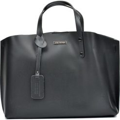 Torebki klasyczne damskie: Skórzana torebka w kolorze czarnym – 39 x 30 x 11 cm