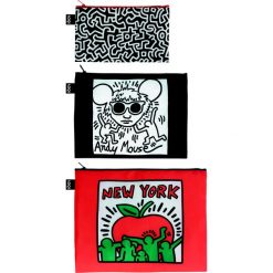 Saszetki Zip Pockets Keith Haring 3 szt. Saszetki damskie LOQI, bez wzorów, eleganckie, średnie, bez dodatków. Za 63,00 zł.