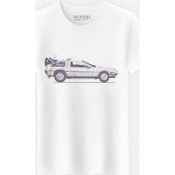 Koszulka "Delorean" w kolorze białym. Białe koszulki męskie Wooop, xl, bez wzorów, z bawełny, z okrągłym kołnierzem, bez rękawów. W wyprzedaży za 56,95 zł.