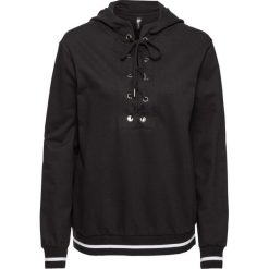 Bluzy damskie: Bluza ze sznurowaniem bonprix czarny