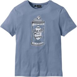 T-shirty męskie z nadrukiem: T-shirt Slim Fit bonprix matowy niebieski
