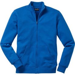 Bluza rozpinana ze stójką bonprix lazurowy. Niebieskie bluzy męskie bonprix, s, bez wzorów, z dzianiny, ze stójką, bez rękawów, bez kaptura. Za 74,99 zł.