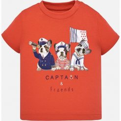 Mayoral - T-shirt dziecięcy 68-98 cm. Białe t-shirty chłopięce Mayoral, z nadrukiem, z bawełny, bez rękawów. W wyprzedaży za 37,90 zł.