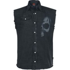 Koszule męskie: Spiral Shadow Skull Koszula bez rękawów – Workershirt czarny