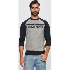 Napapijri - Bluza. Szare bluzy męskie Napapijri, xl, z nadrukiem, z bawełny, z okrągłym kołnierzem, bez rękawów, bez kaptura. Za 399,90 zł.