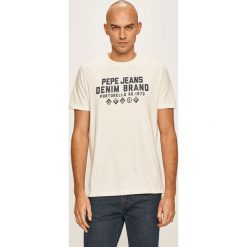 Pepe Jeans - T-shirt Ben. Niebieskie t-shirty męskie Pepe Jeans, s, z nadrukiem, z bawełny, z okrągłym kołnierzem. Za 119,90 zł.