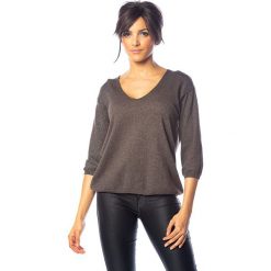 Sweter "Jolie" w kolorze ciemnobrązowym. Pomarańczowe swetry damskie So Cachemire, s, bez wzorów, z kaszmiru, bez rękawów, bez kaptura. W wyprzedaży za 159,95 zł.