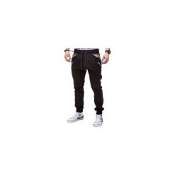 Spodnie męskie: SPODNIE MĘSKIE JOGGERY P301 – CZARNE